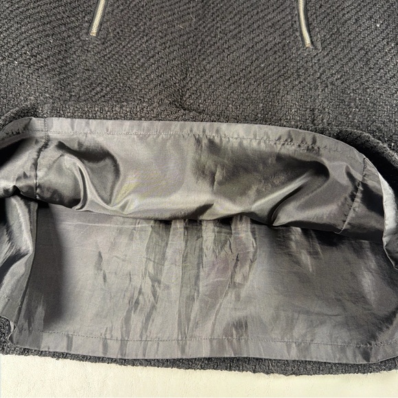 Loft Black Tweed Skirt with Front Zipper Details Lined Women’s Size 8 - Picture 7 of 9